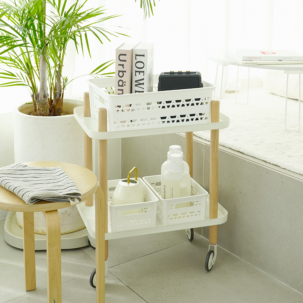 [도착보장] 브리즈 플라스틱 수납 바구니 팬트리 정리 바스켓 미디엄 3개