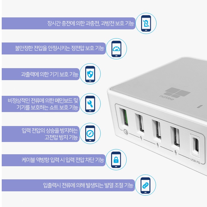 초고속멀티충전기 카페충전기 업소용충전기 매장용 충전 거치대 - 상세 이미지 2