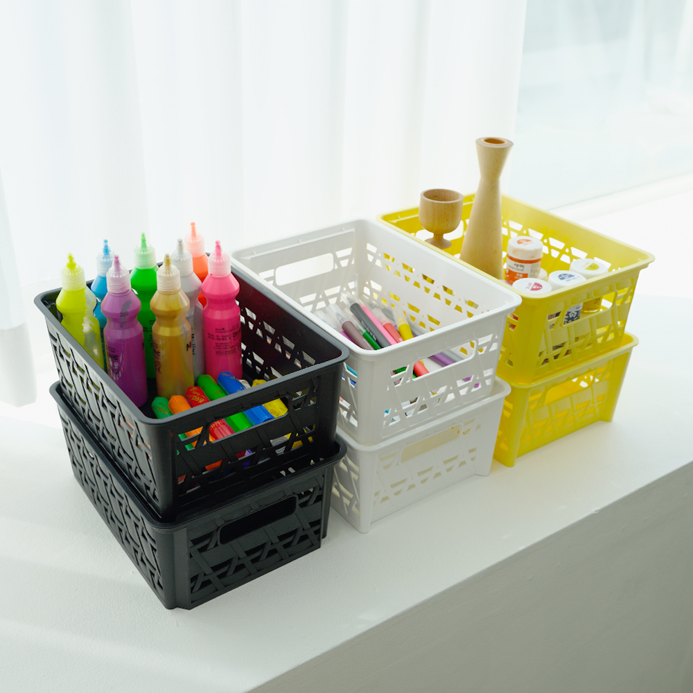 [도착보장] 브리즈 플라스틱 수납 바구니 팬트리 정리 바스켓 미디엄 3개