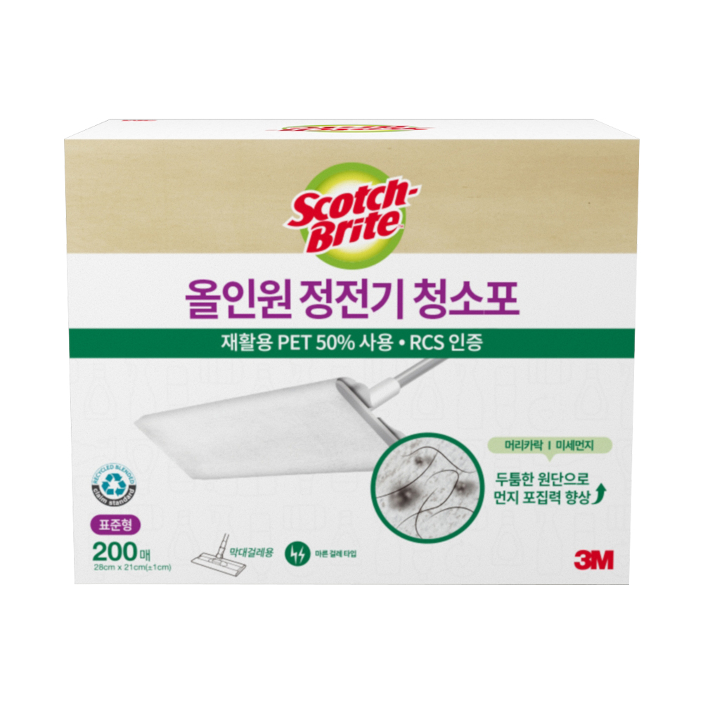 3M 올인원 정전기 청소포 표준형, 200매 제품 이미지