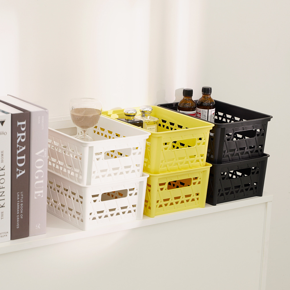 [도착보장] 브리즈 플라스틱 수납 바구니 팬트리 정리 바스켓 미디엄 3개
