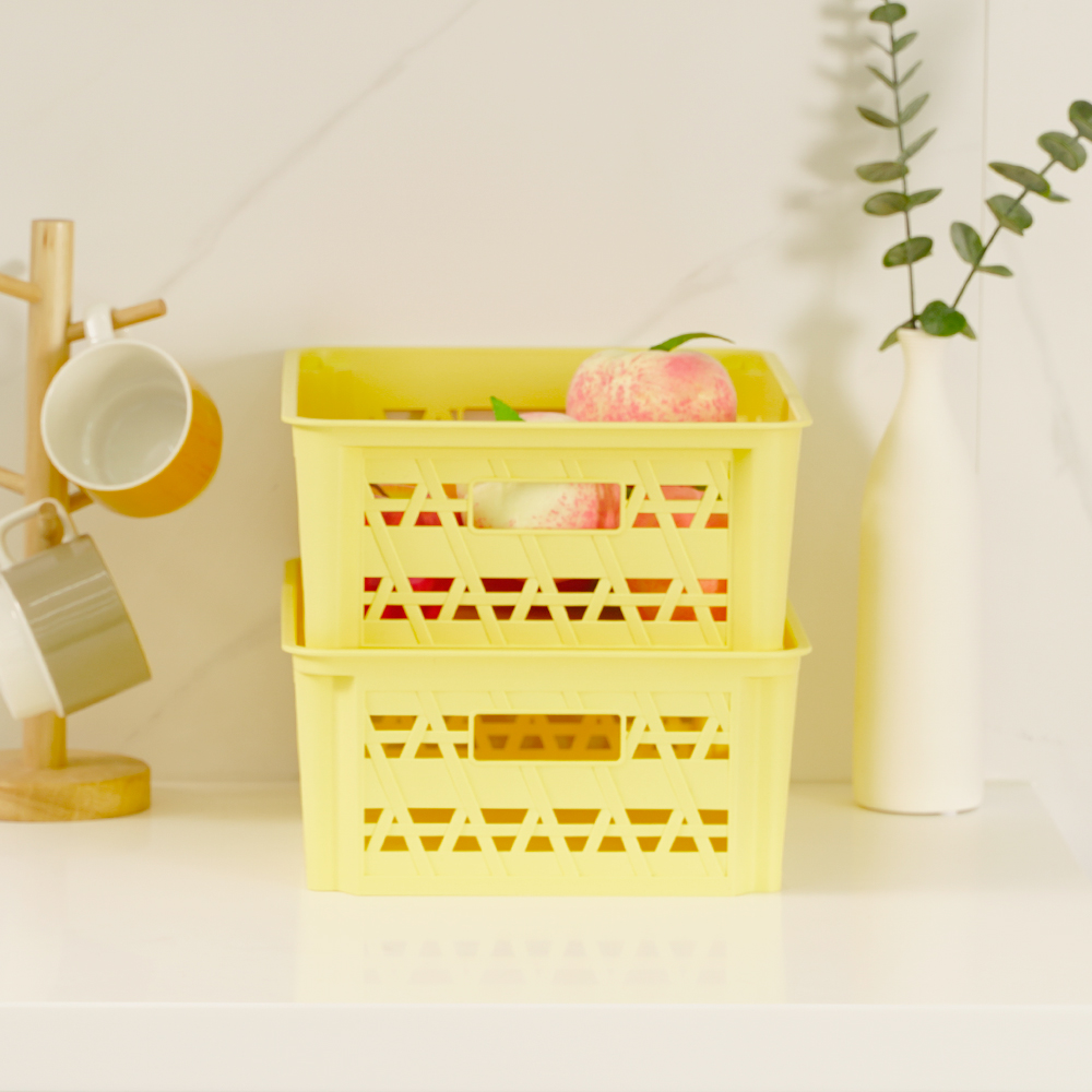 [도착보장] 브리즈 플라스틱 수납 바구니 팬트리 정리 바스켓 미디엄 2개