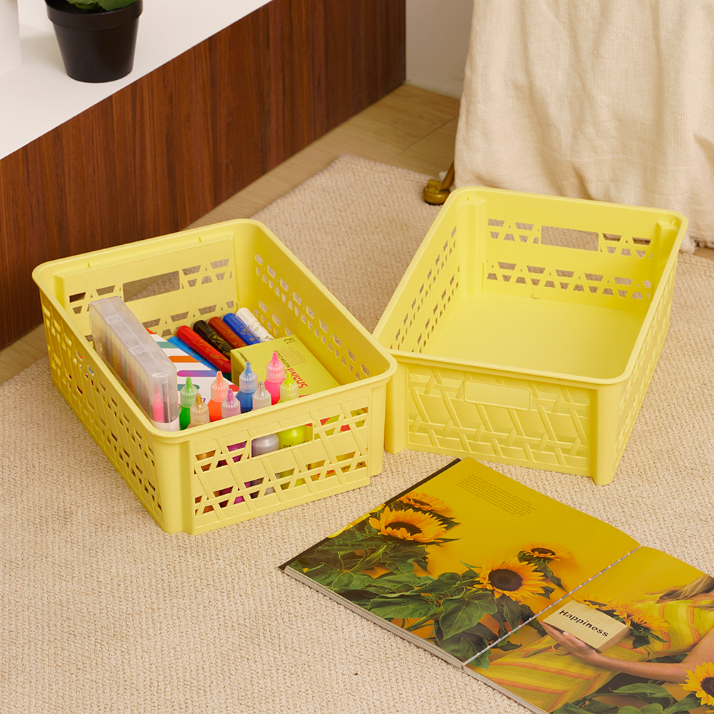 [도착보장] 브리즈 플라스틱 수납 바구니 팬트리 정리 바스켓 미디엄 2개