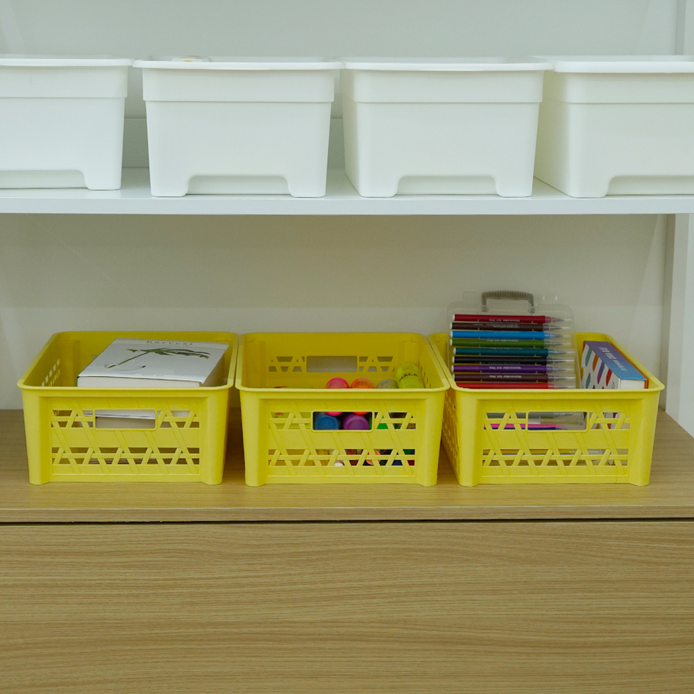 [도착보장] 브리즈 플라스틱 수납 바구니 팬트리 정리 바스켓 미디엄 3개