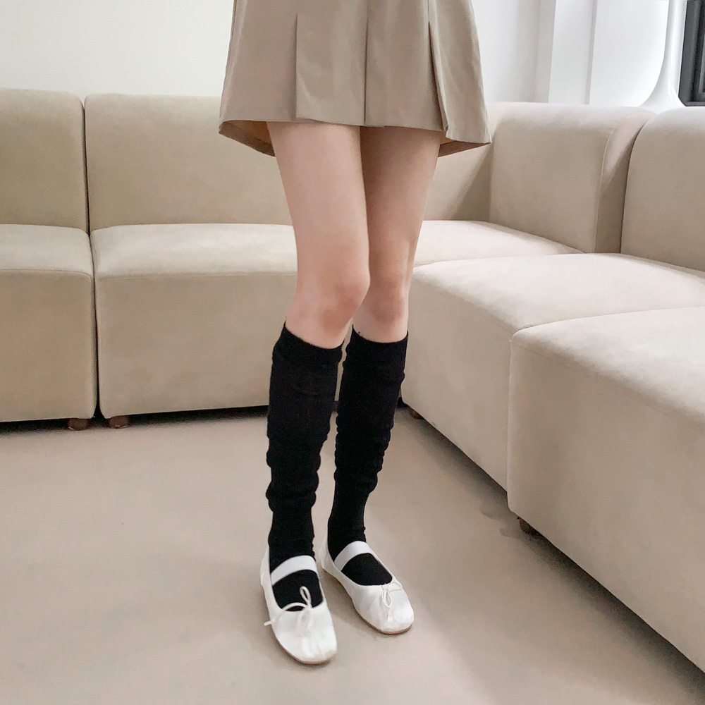 [사계절용] 플림 롱 니삭스 가을 여름 주름 양말 레그워머 6color 상세 이미지 28