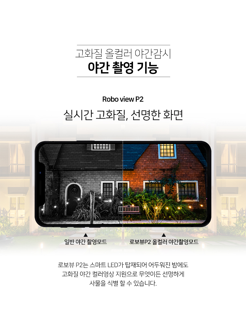 글로벌아이넷 로보뷰 P2 홈 CCTV 캠 3.6mm 200만화소 실내.외 - 상세 이미지 3