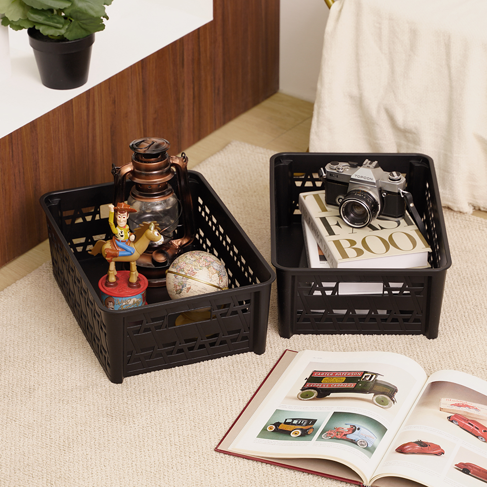 [도착보장] 브리즈 플라스틱 수납 바구니 팬트리 정리 바스켓 미디엄 2개