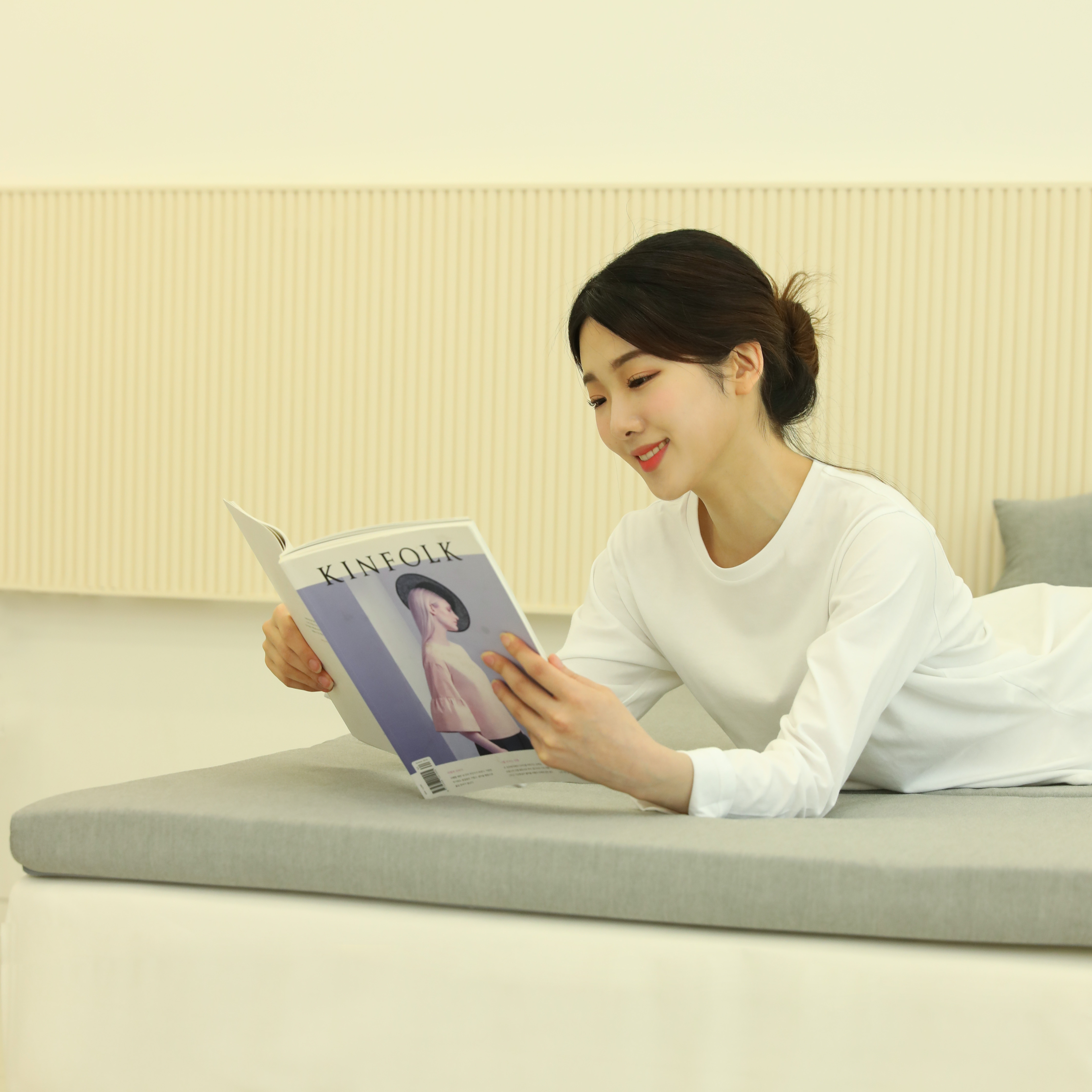 집앤콕 매트리스 수면매트 침대 토퍼 바닥 싱글 3단 접이식매트리스 5.5cm S