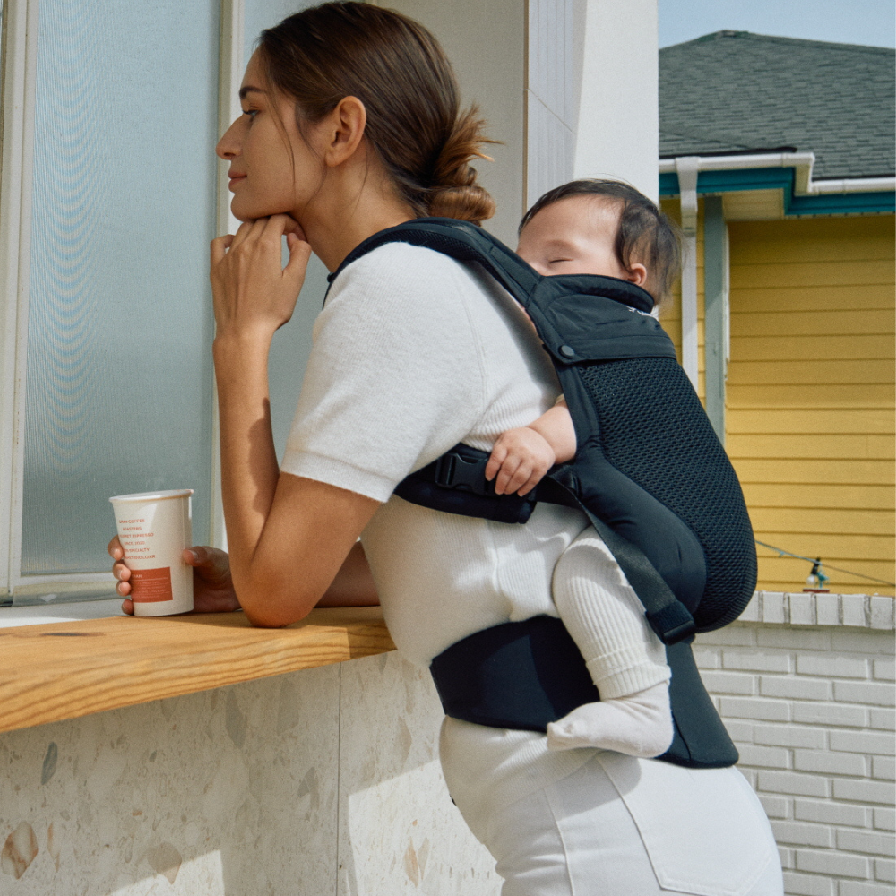 메리튠 얼티밋 매쉬 휴대용부스터 경량 편한 명품 어부바 아기띠, 블랙 에디션