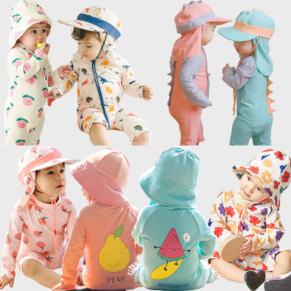 아기수영복 유아수영복 6개월 돌 두돌 전신 스마일 우주복 여아래쉬가드