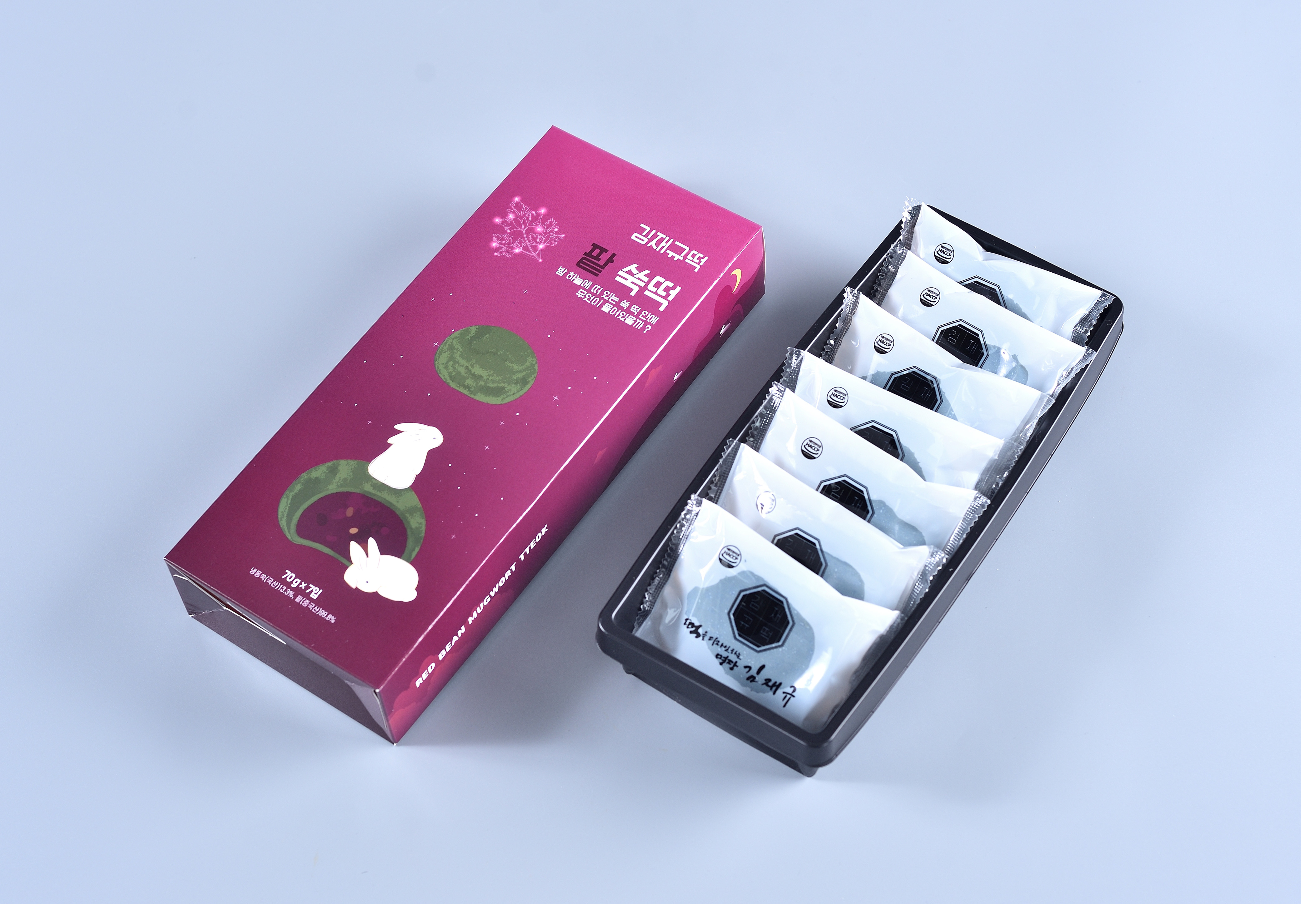 김재규명장 제주바닷바람 팥쑥떡 490g - 상품 이미지
