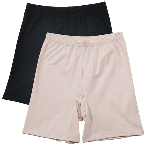 (2pcs) 국산 여자 면스판 사각 롱드로즈 팬티겸 5부 속바지 90 95 100 105 제품 이미지