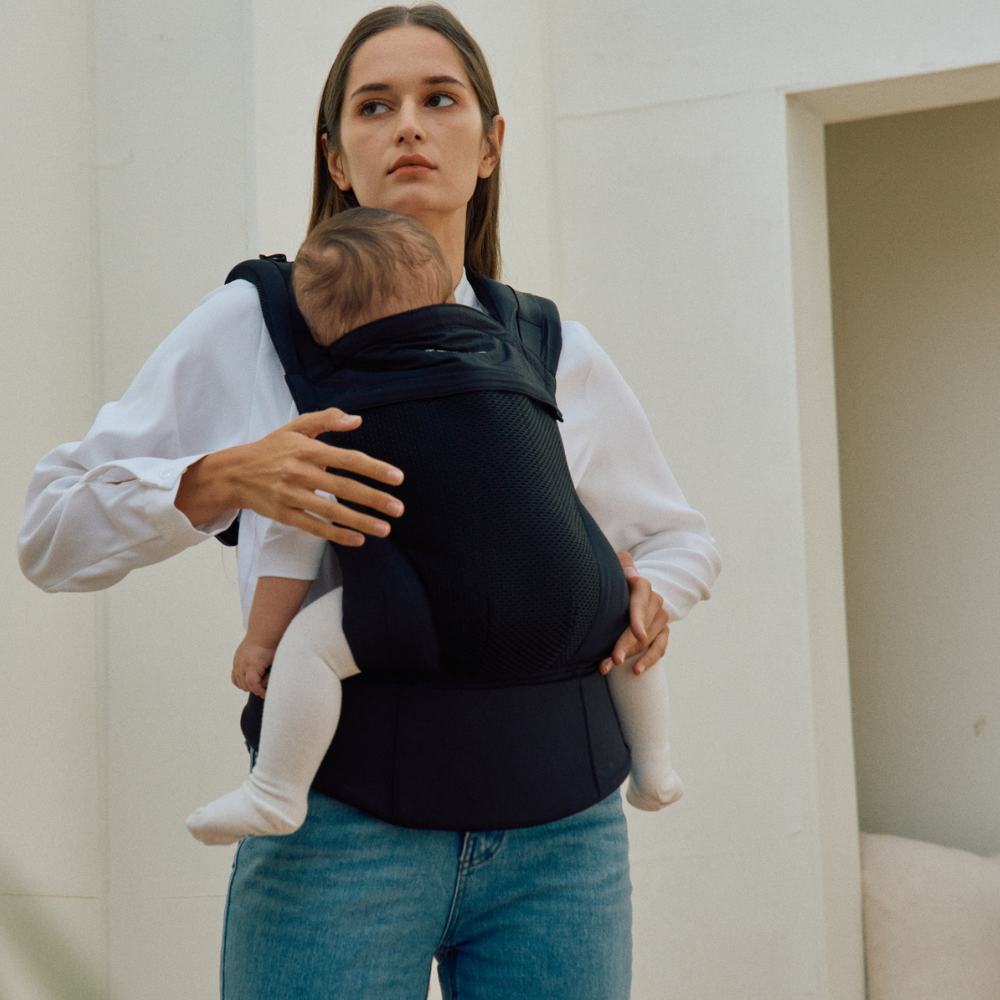 메리튠 얼티밋 매쉬 휴대용부스터 경량 편한 명품 어부바 아기띠, 블랙 에디션