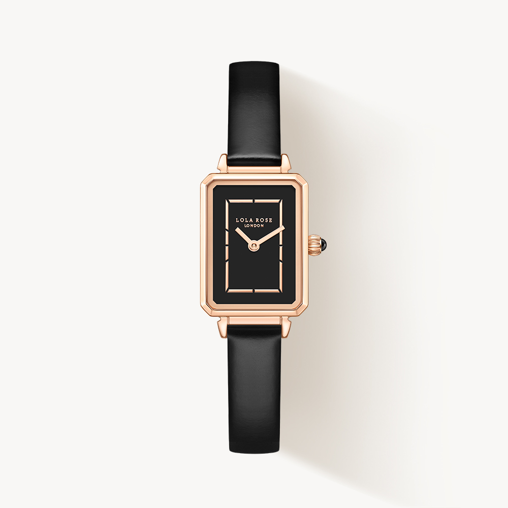 롤라로즈 Ms Lola 로즈골드 블랙 오닉스 여자가죽시계 LR2133