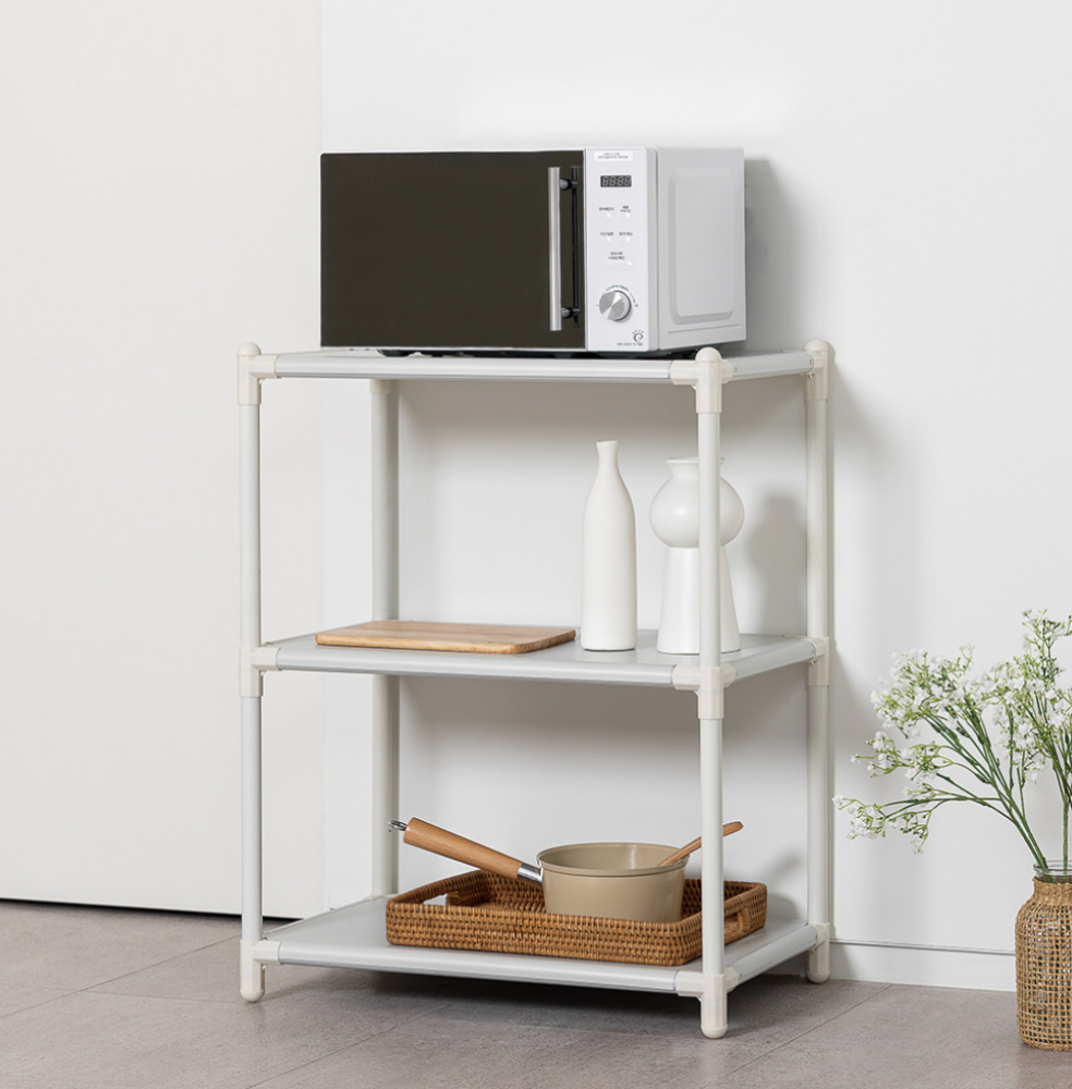 렌지대 전자렌지선반 수납장 밥솥 다이 밥솥장 거치대 3단