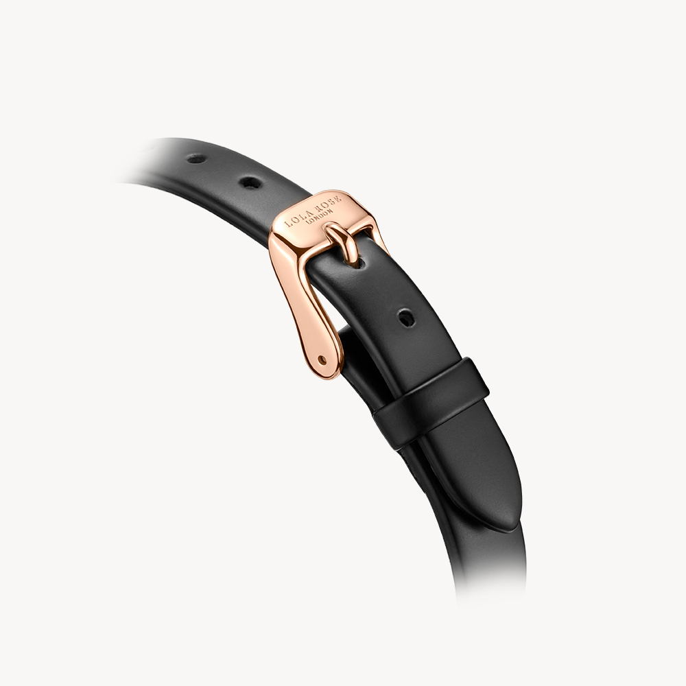 롤라로즈 Ms Lola 로즈골드 블랙 오닉스 여자가죽시계 LR2133