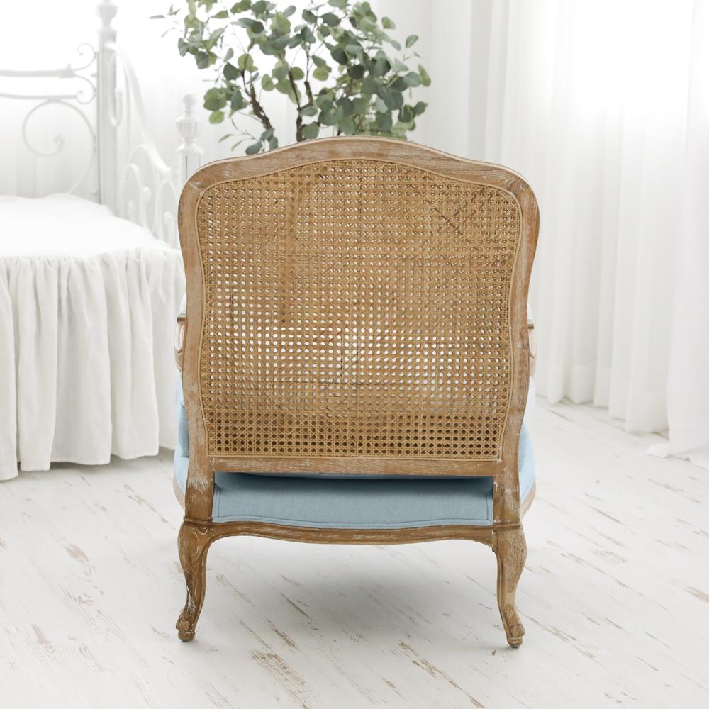 블랑드 1인 소파 프렌치 쉐비 라탄 패브릭 암체어