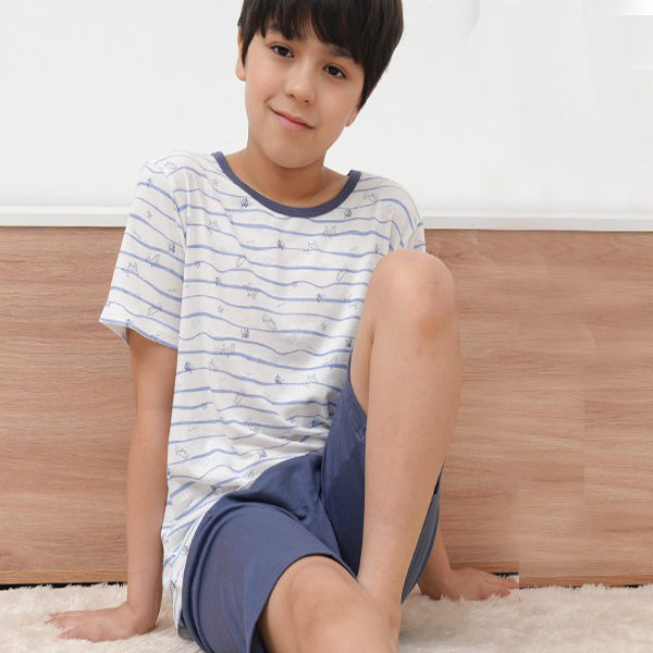 남아 아동여름내의 어린이 5부 모달 반팔 실내복 주니어내복 75호 - 상품 이미지