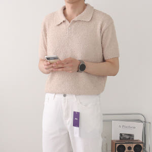 남자반팔티 헨리넥 카라 구김없는 머슬핏반팔 착용 후기 | 사이즈/핏 총정리 - 상품 이미지 4