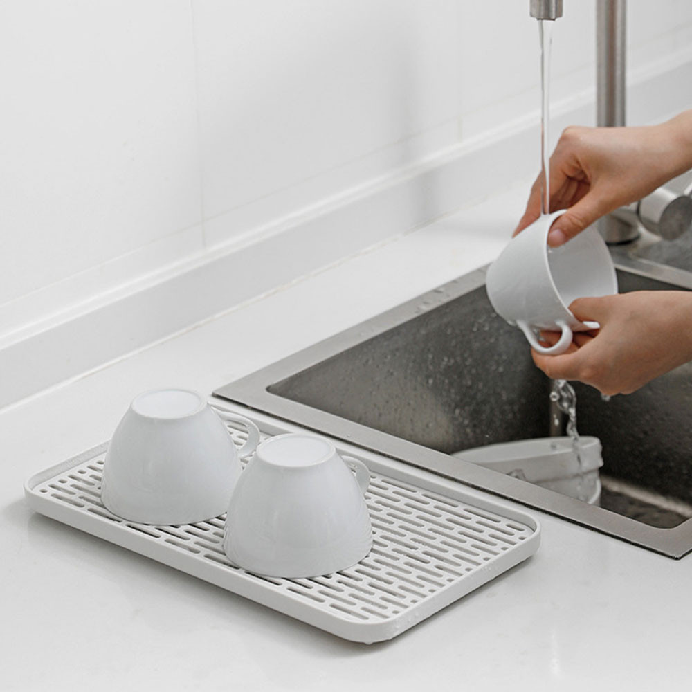 청결관리 컵건조대 물빠짐트레이 낮은 M 설거지건조대 드라잉매트 제품 이미지