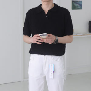 남자반팔티 헨리넥 카라 구김없는 머슬핏반팔 착용 후기 | 사이즈/핏 총정리 - 상품 이미지 2