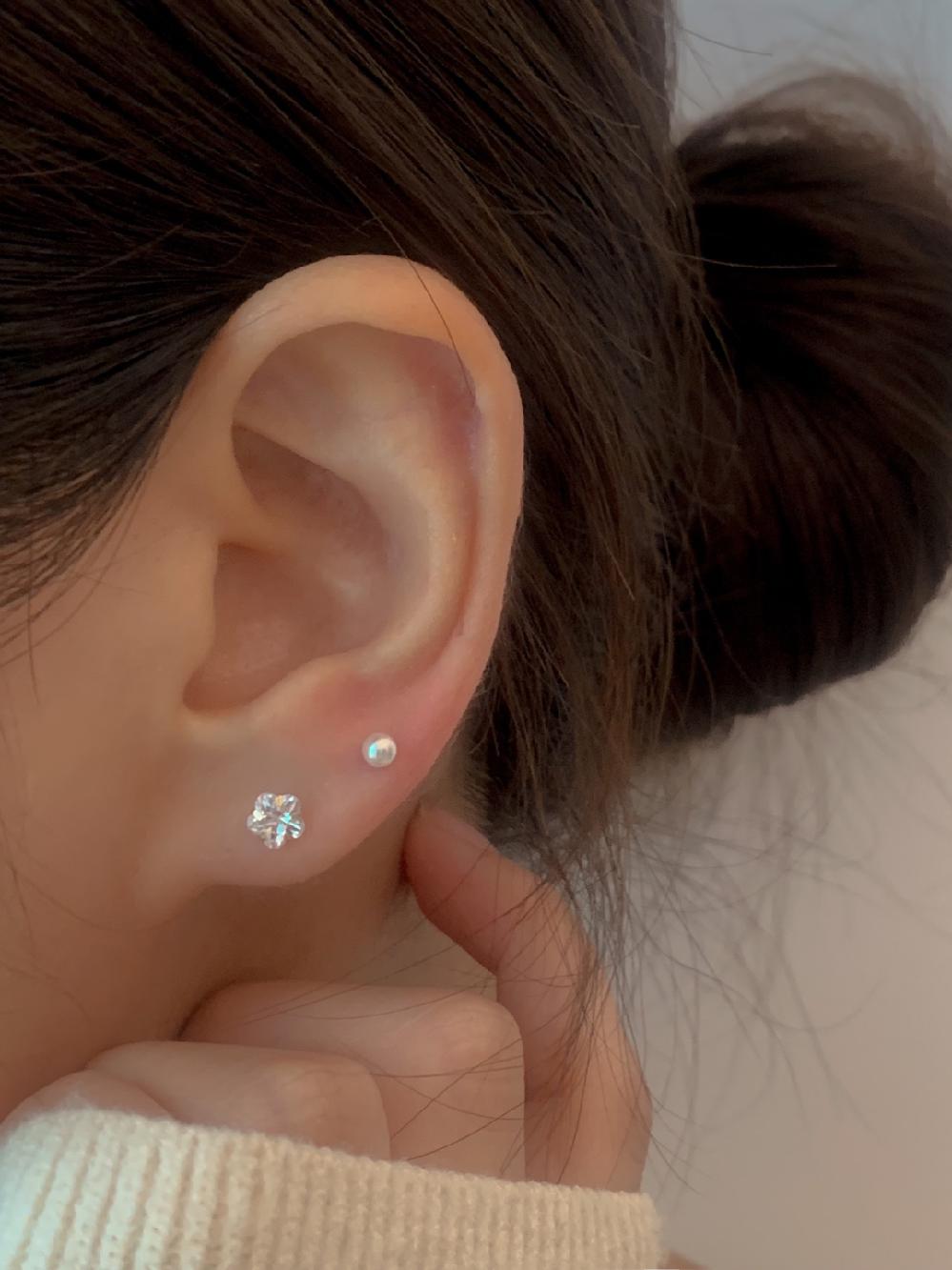 14k 큐빅 플라워 꽃 귀걸이 3mm 4mm 5mm 데일리 기본 미니 심플 골드 - 상세 이미지 2