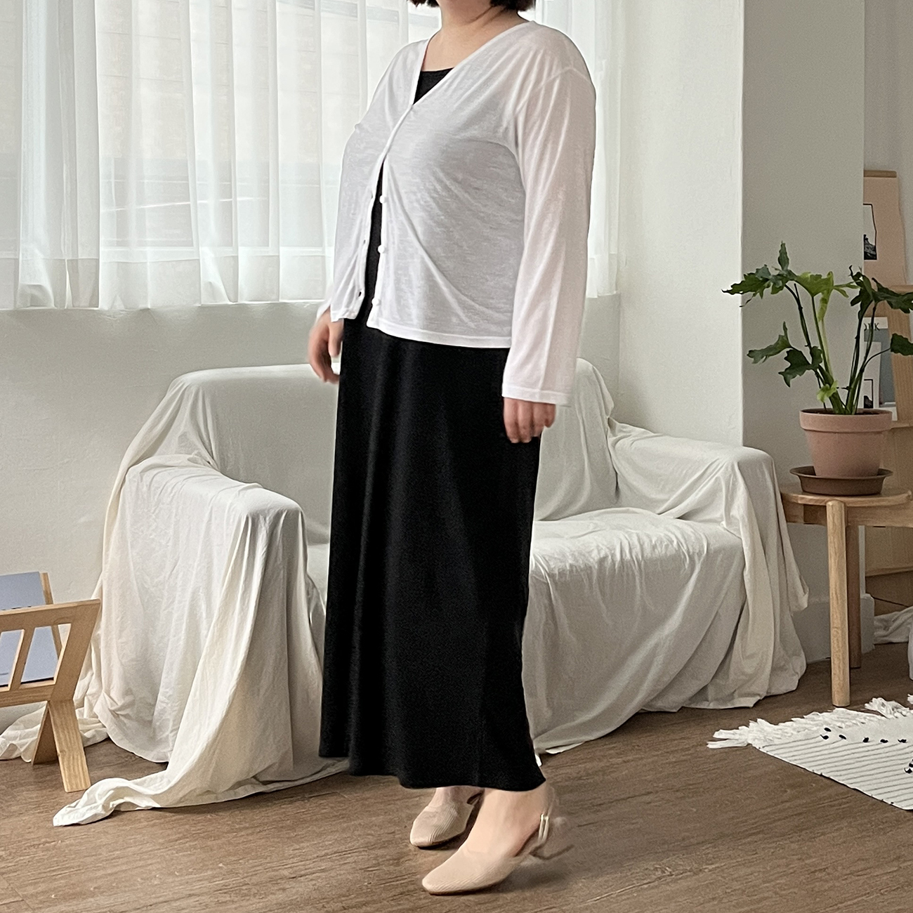 빅사이즈이너원피스 끈나시롱원피스 맥시롱원피스 이미지 4