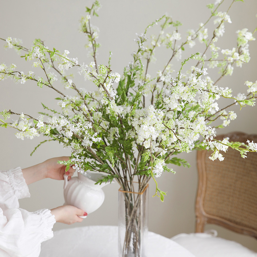 인조 설유화 조팝 싸리 생화같은 조화 꽃 대형 나뭇가지 인테리어 장식 이미지 3