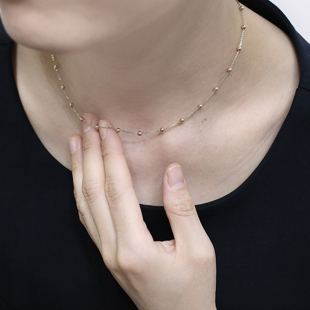 14k초커목걸이 14케이 18k 여자 명품 심플 데일리 볼 금 목걸이 - 상세 이미지 3