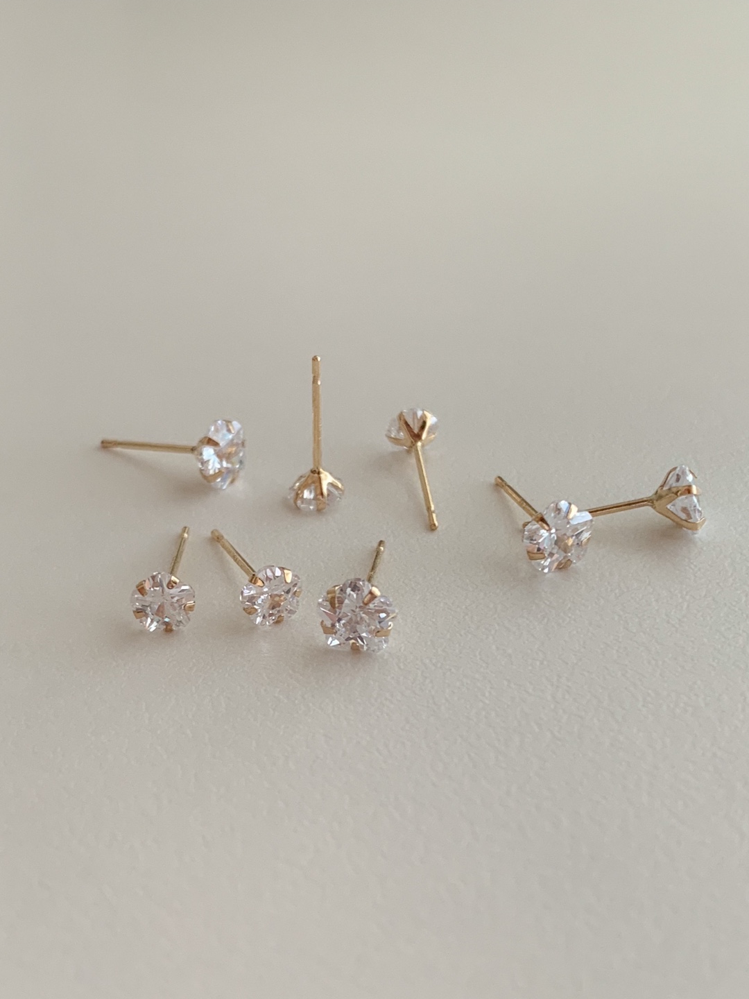 14k 큐빅 플라워 꽃 귀걸이 3mm 4mm 5mm 데일리 기본 미니 심플 골드 이미지 6