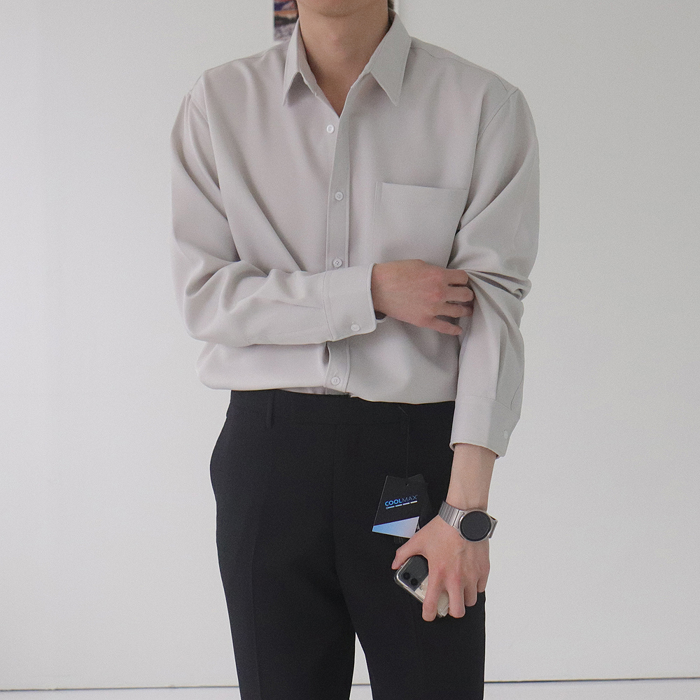 남자셔츠 구김없는 남자 와이 셔츠 커플남방 - 상세 이미지 5