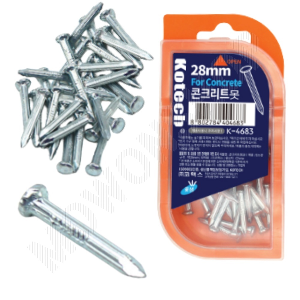철못 콘크리트 쇠 짧은 작은 못 공구리 피스 28mm 50p - 상품 이미지