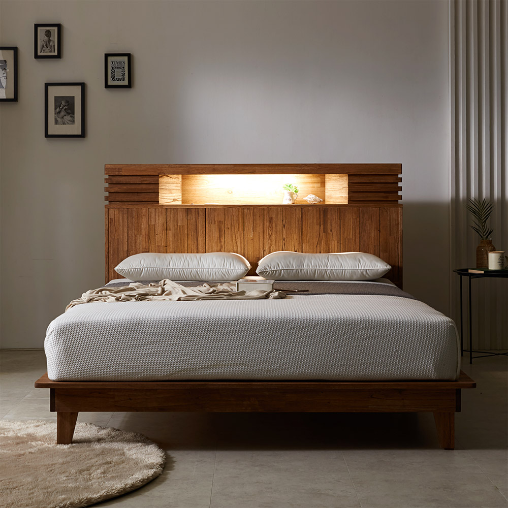 쏠앤까사 퍼스 원목 평상 수납서랍형 침대프레임 슈퍼싱글 퀸 킹