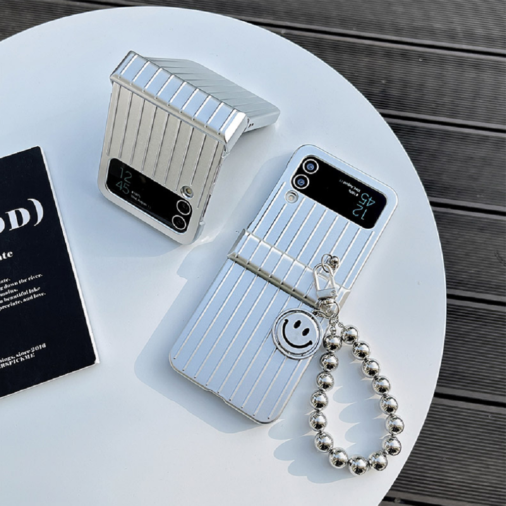 갤럭시 케이스 풀커버 힌지보호 스트랩 실버, 갤럭시Z 플립3