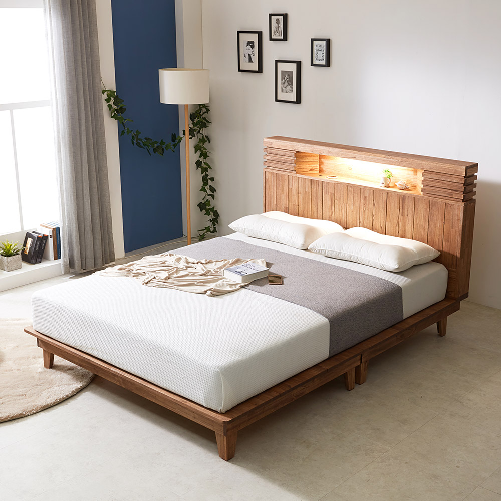 쏠앤까사 퍼스 원목 평상 수납서랍형 침대프레임 슈퍼싱글 퀸 킹