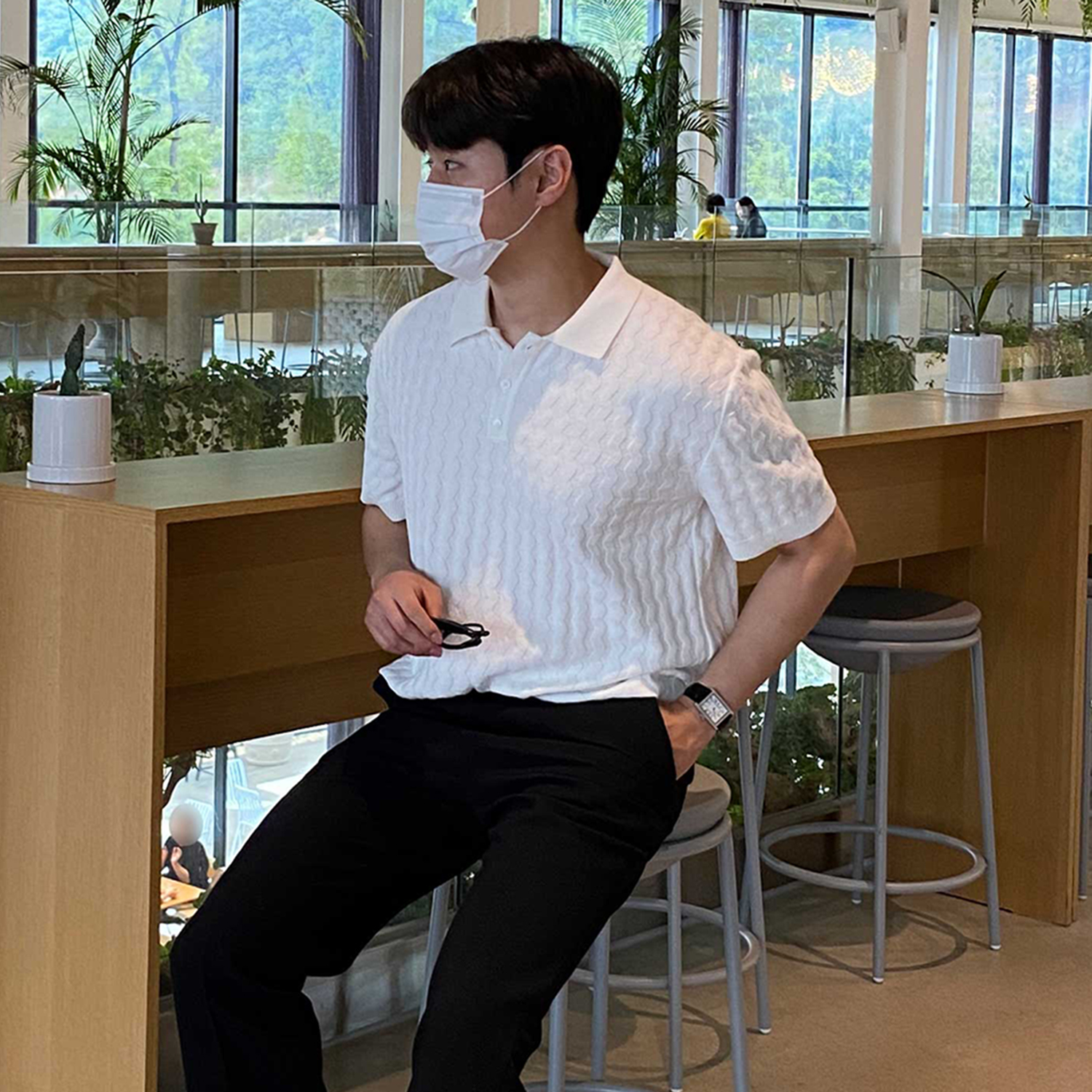 워셔블니트 남자반팔니트 니트카라티 이미지 2