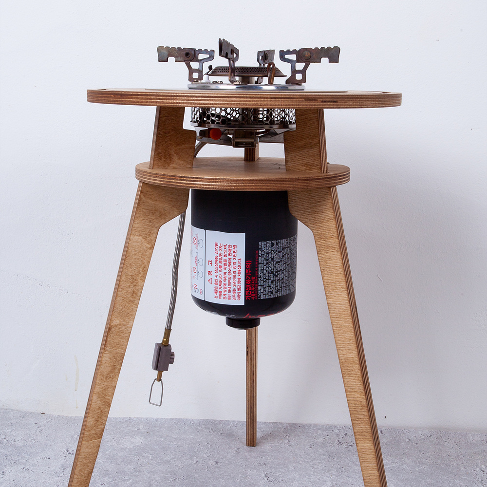 빅원 사이드 캠핑원형테이블 원버너 캠핑 보조 접이식