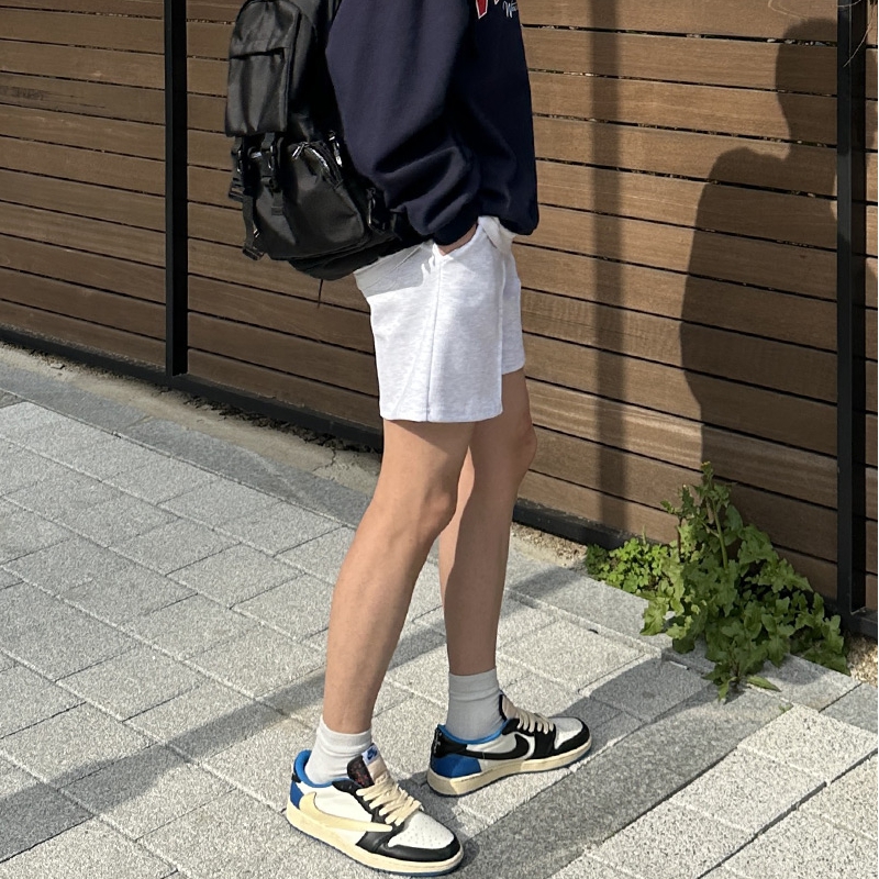 남자 윌트 여름 핀턱 이중지합포 무지 반바지 숏팬츠 이미지 4