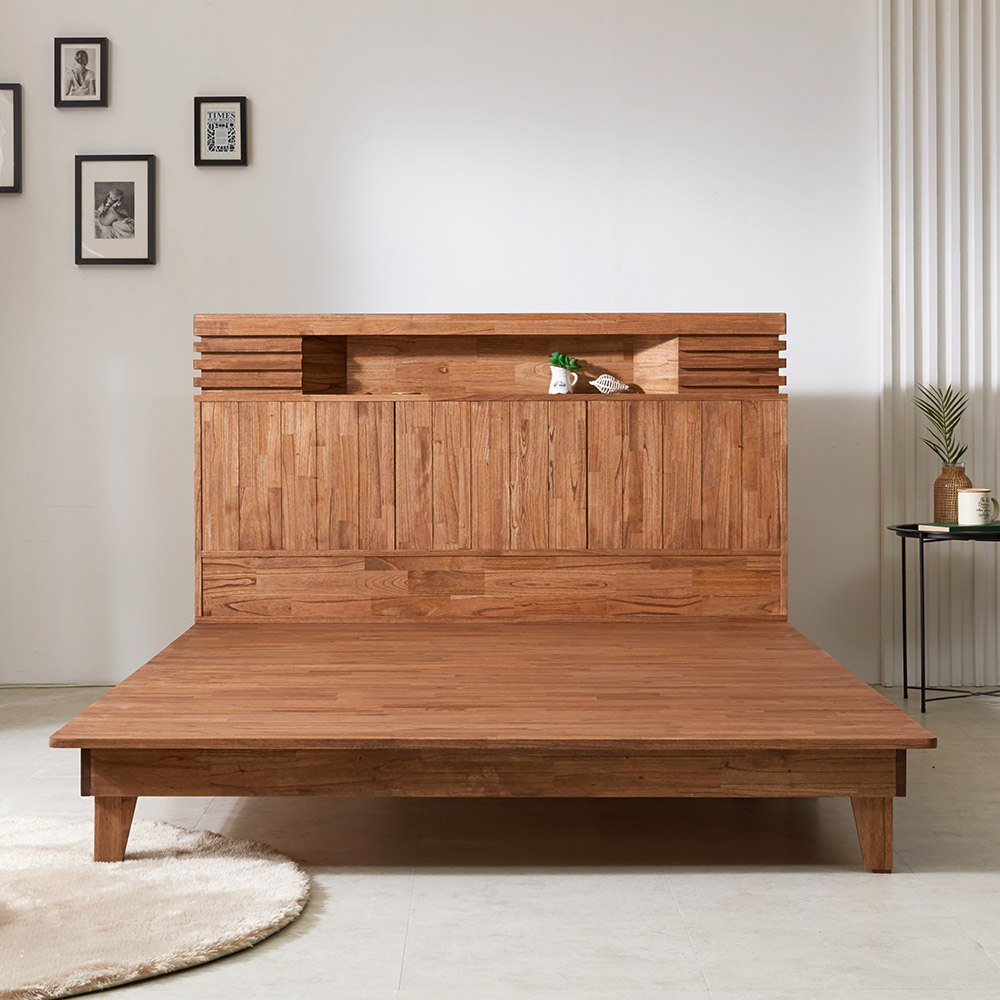 쏠앤까사 퍼스 원목 평상 수납서랍형 침대프레임 슈퍼싱글 퀸 킹