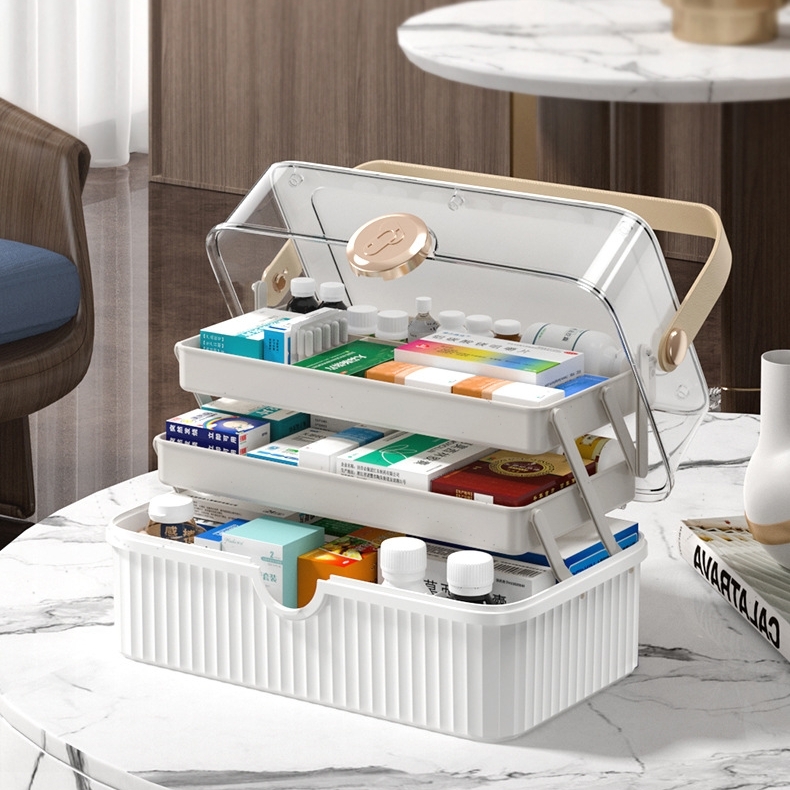 3단 구급상자 구급함 고급 약통 케이스 약보관함 상자 가정용 상비약