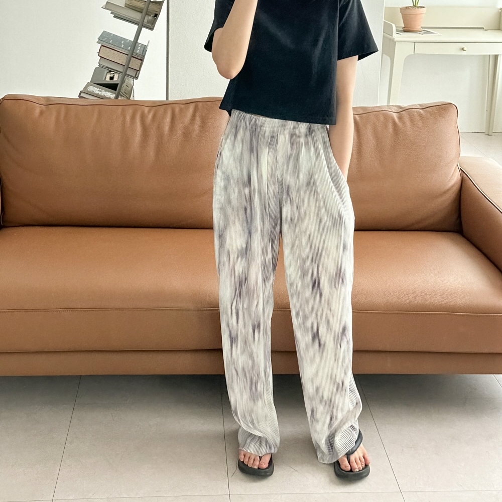 플리츠바지 몸빼 냉장고바지 찰랑팬츠 나염 밴딩 팬츠