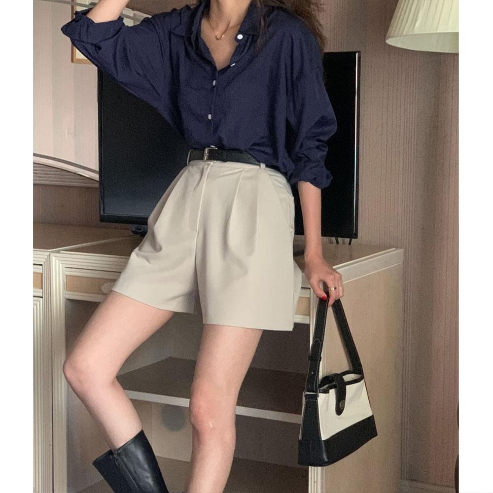 (원단 강추!!) 오버무드 여성 여름 긴팔 루즈핏 시스루 썸머 얇은 컬러 셔츠 블라우스 7color - 상세 이미지 3