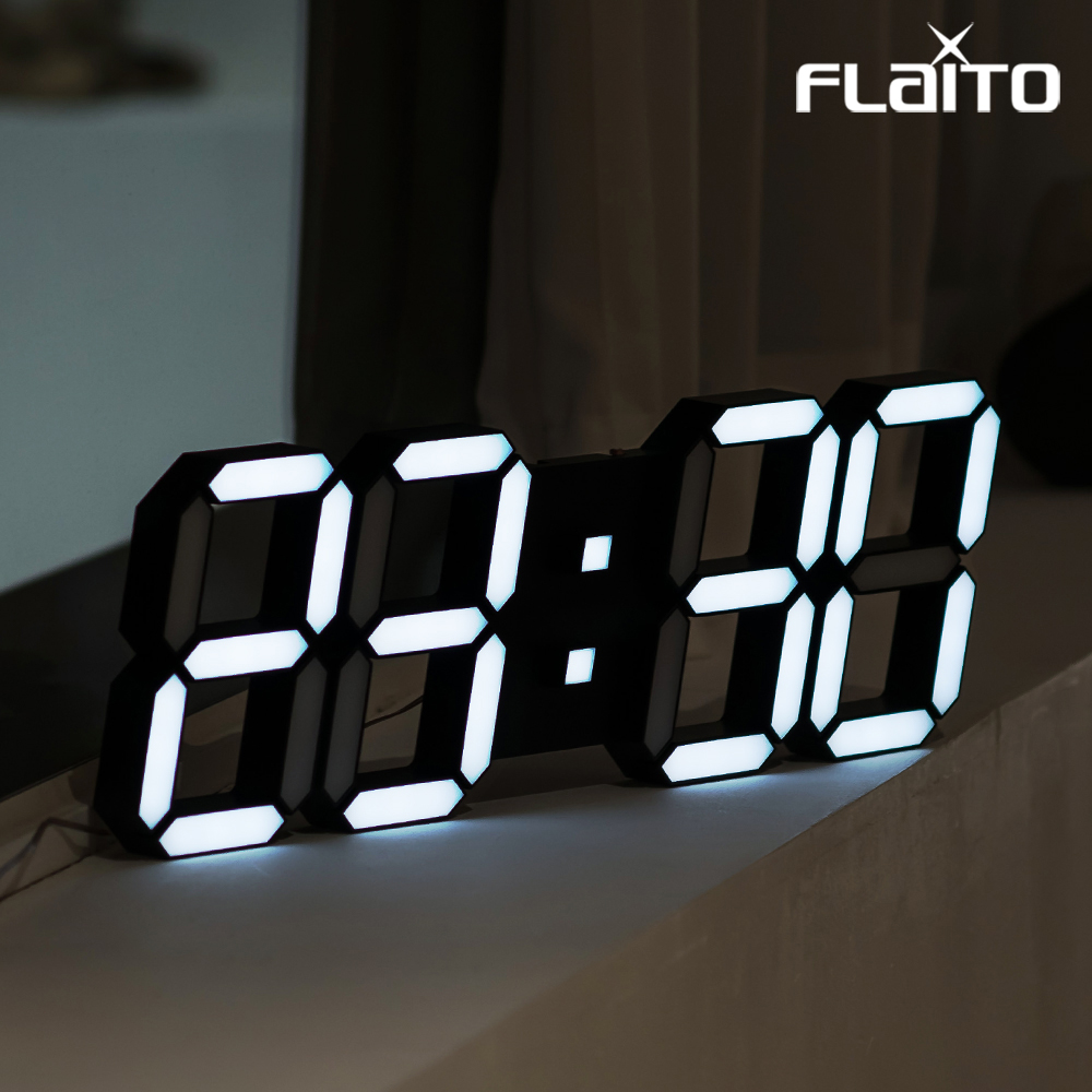 국산 플라이토 3D LED 숫자 벽걸이 시계 38cm 삼성전구 - 상세 이미지 2