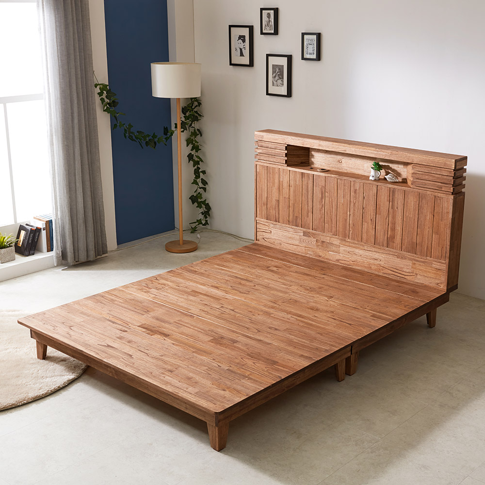 쏠앤까사 퍼스 원목 평상 수납서랍형 침대프레임 슈퍼싱글 퀸 킹