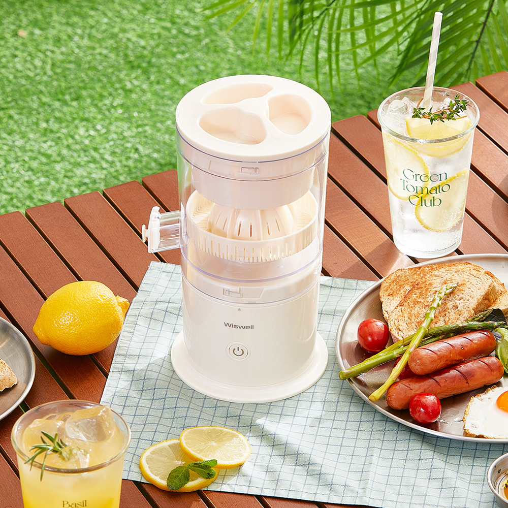 위즈웰 휴대용 착즙기 무선 스퀴져 레몬 오렌지 자몽 과일 쥬서기 과즙기 기계 스퀴저 생생