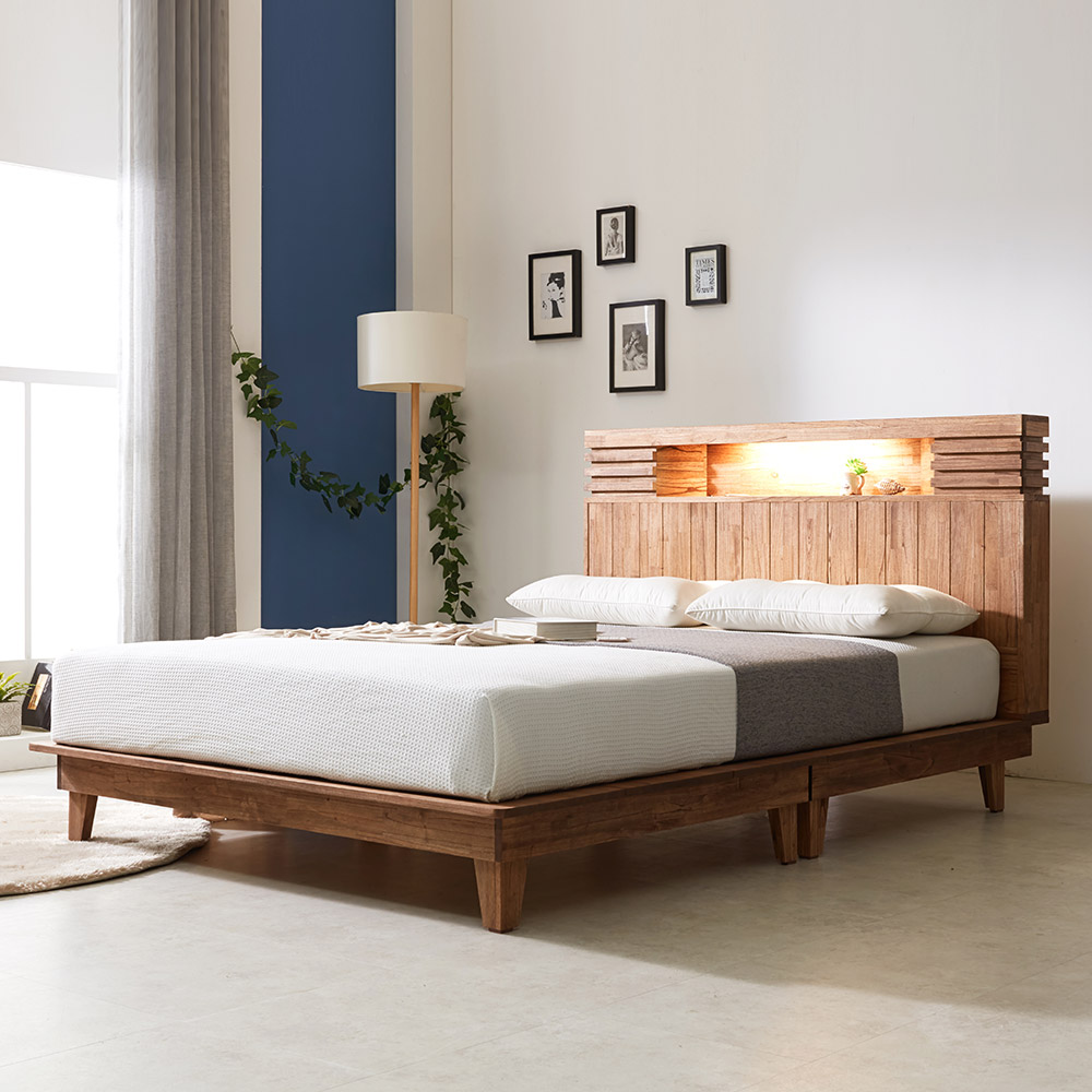 쏠앤까사 퍼스 원목 평상 수납서랍형 침대프레임 슈퍼싱글 퀸 킹