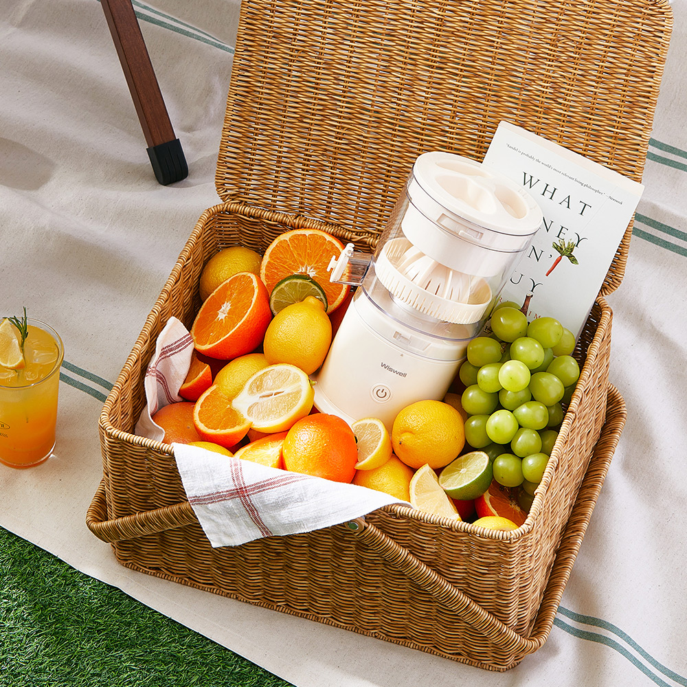 위즈웰 휴대용 착즙기 무선 스퀴져 레몬 오렌지 자몽 과일 쥬서기 과즙기 기계 스퀴저 생생