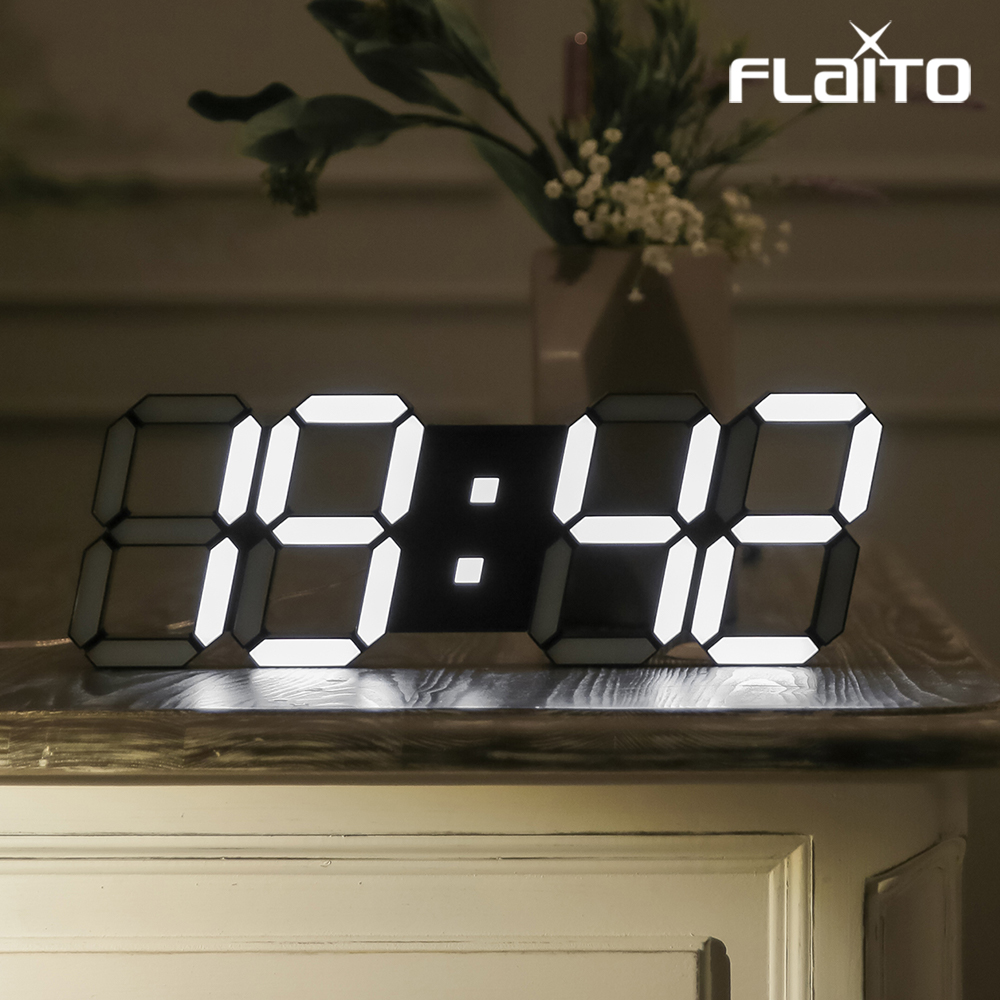국산 플라이토 3D LED 숫자 벽걸이 시계 38cm 삼성전구 - 상세 이미지 5