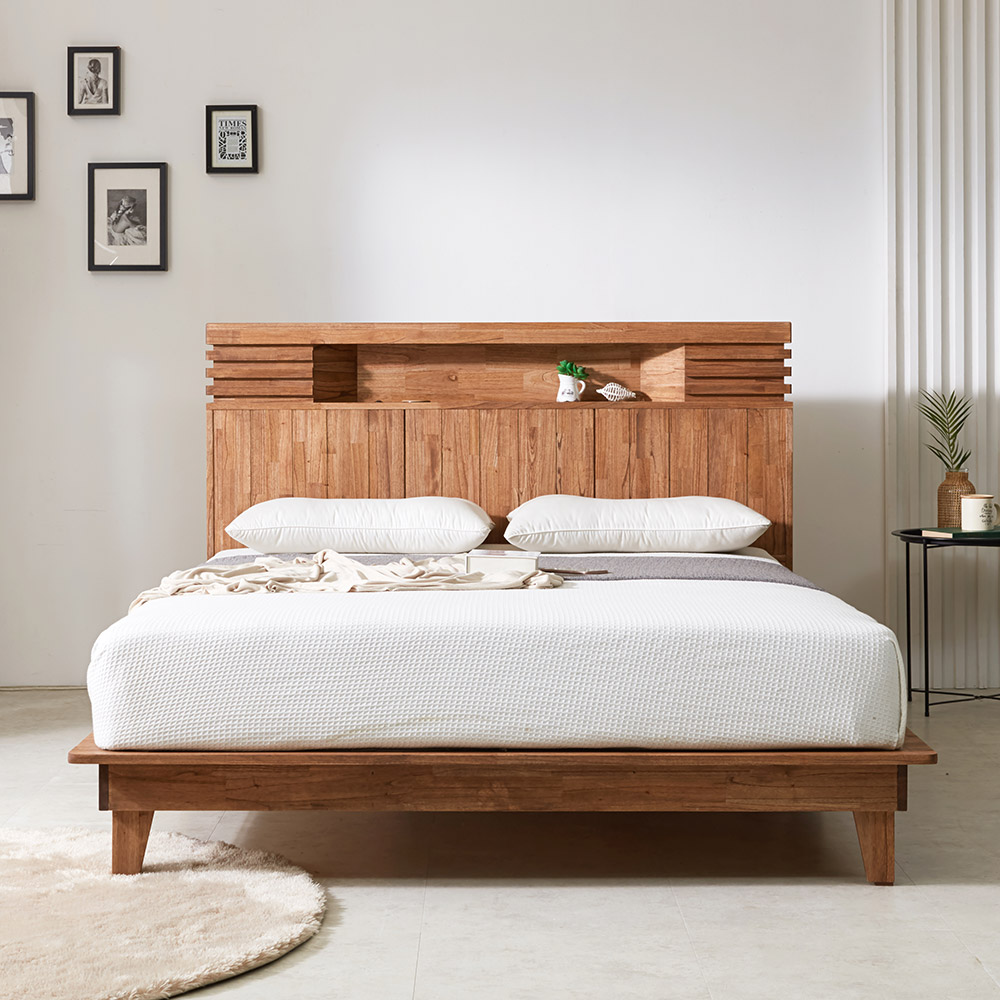 쏠앤까사 퍼스 원목 평상 수납서랍형 침대프레임 슈퍼싱글 퀸 킹