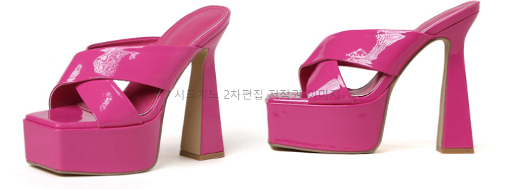 라프넬 15cm 에나멜 가보시 키높이 통굽 뮬 킬힐 샌들 4color 상세 이미지 39
